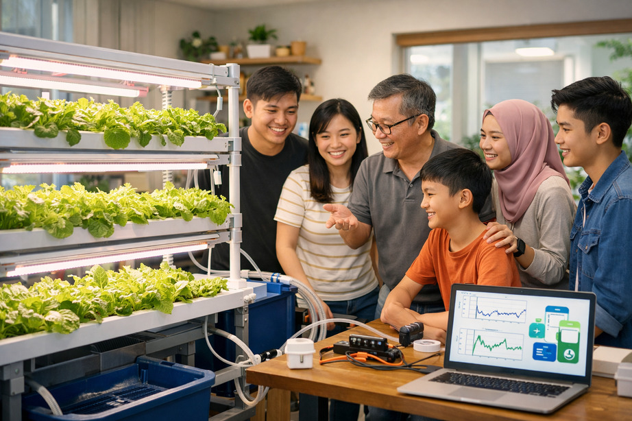 AeroGreen community projects and indoor hydroponics workshop moments